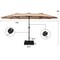 Costway 15 Ft Patio Double Sided Umbrella Outdoor Market Umbrella BeigeTanOrangeBurgundy